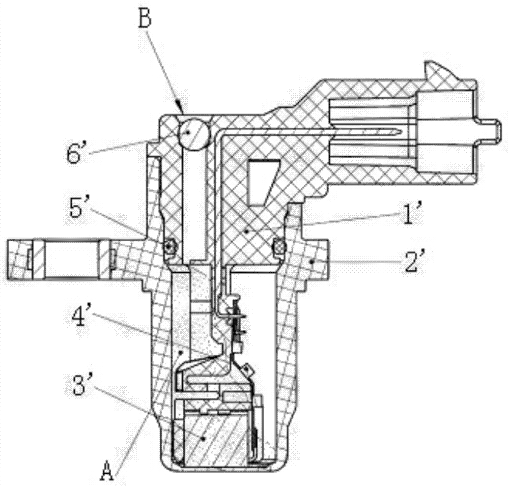 Rubber-sealed sensor and its manufacturing process