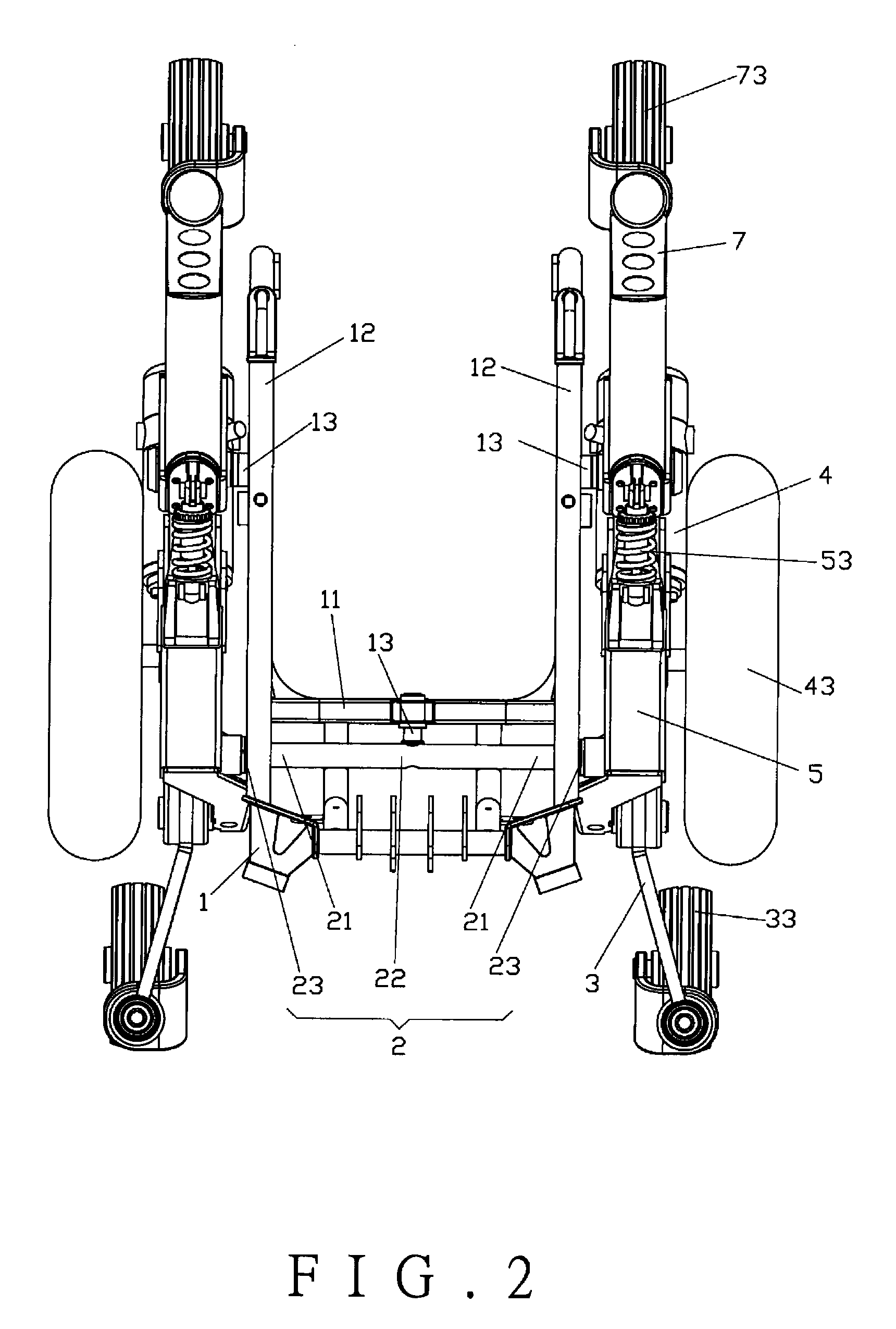 Chassis structure for mid-wheel drive power wheelchair