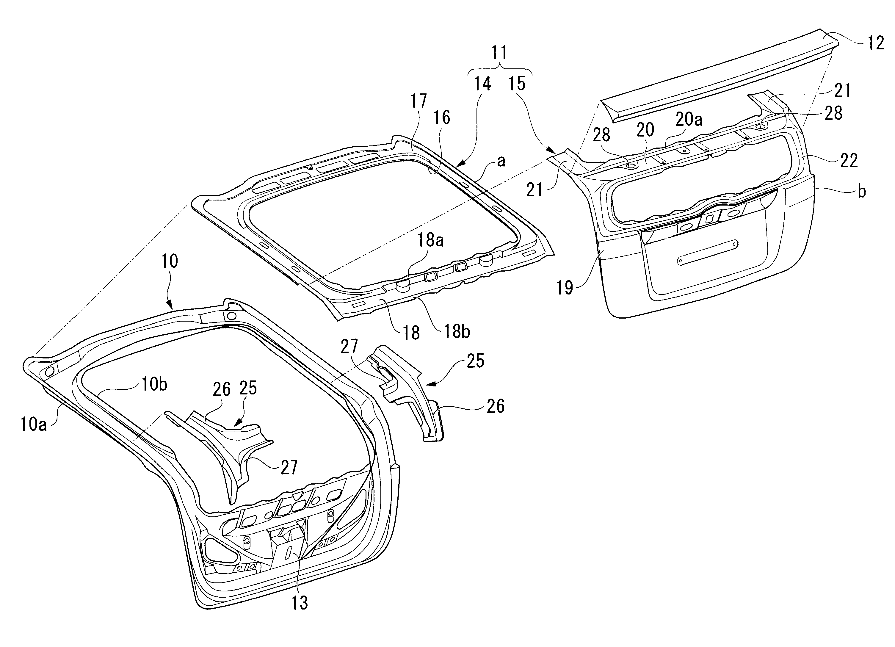 Rear door structure