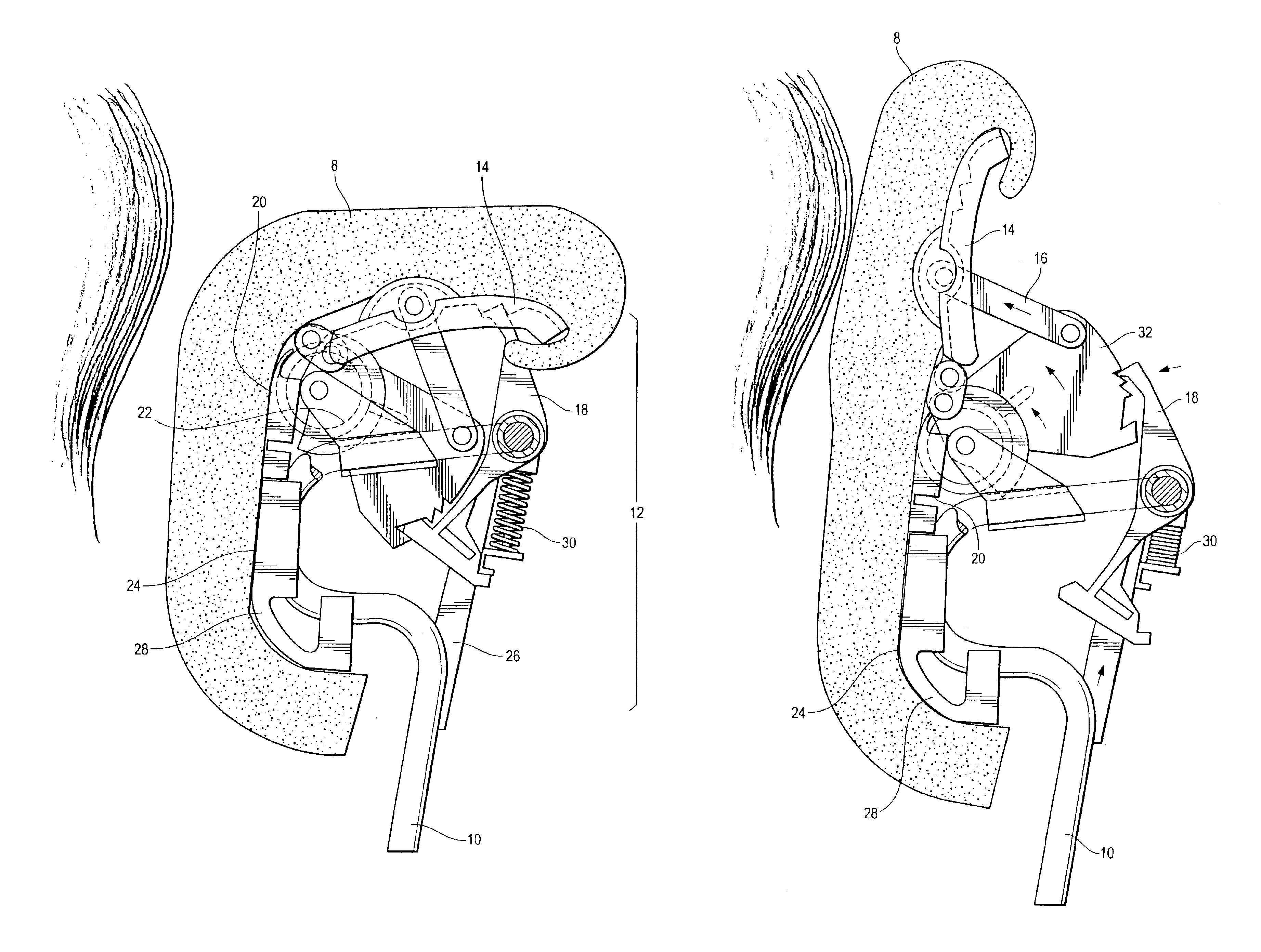 Dynamic flip-up head restraint