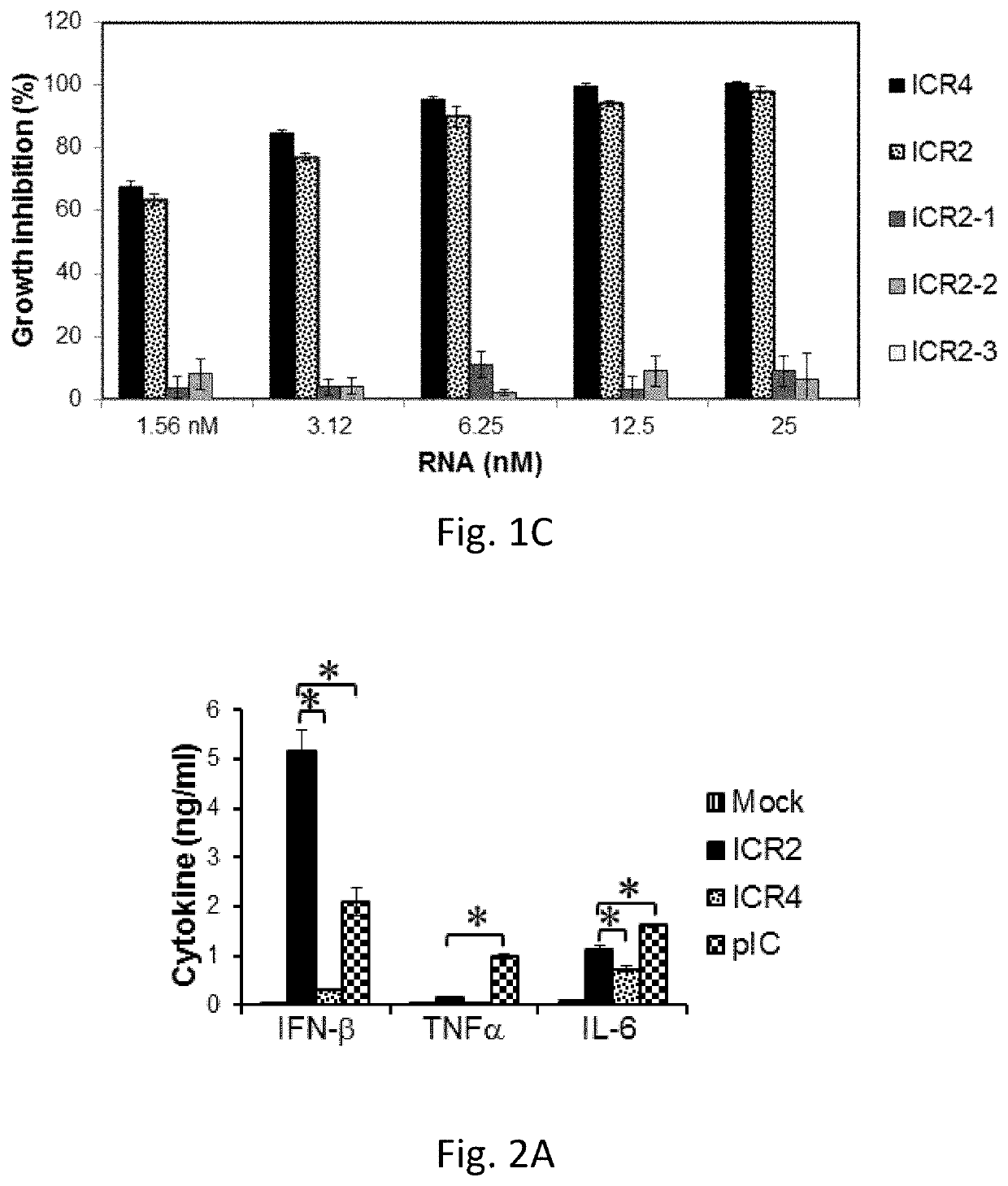 Compositions and methods for differential induction of cell death and interferon expression