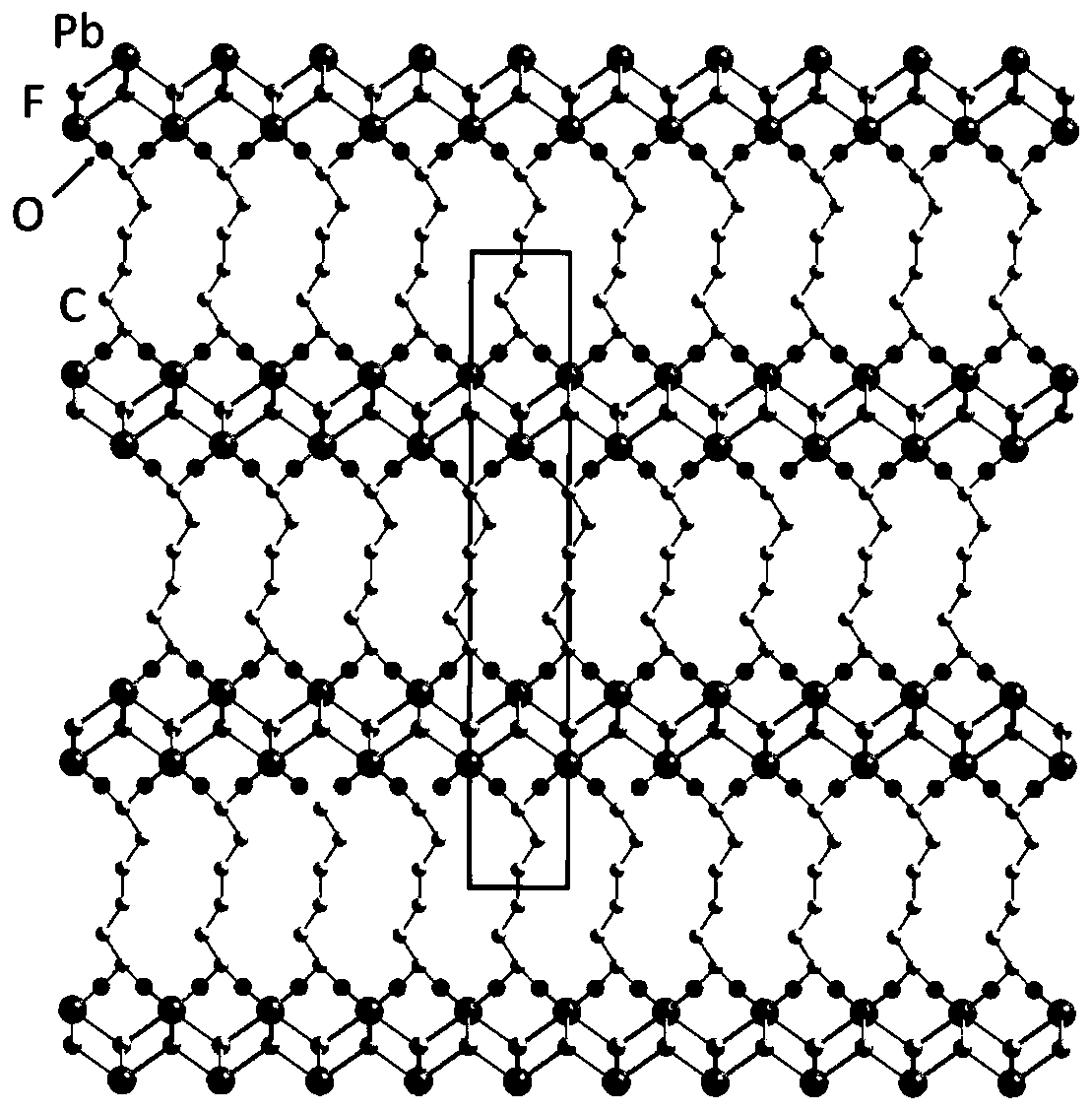 A high stability two-dimensional cationic lead halide material and its preparation and application