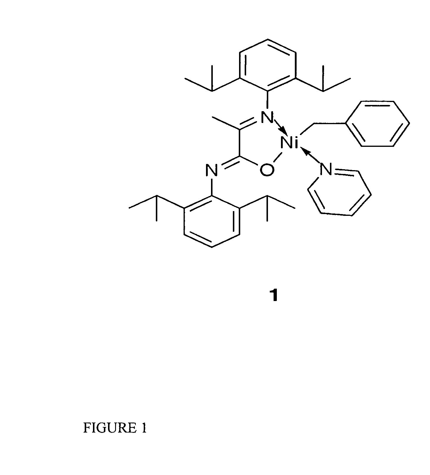 Single component, phosphine-free, initiators for ethylene homopolymerization and copolymerization with functionalized co-monomers