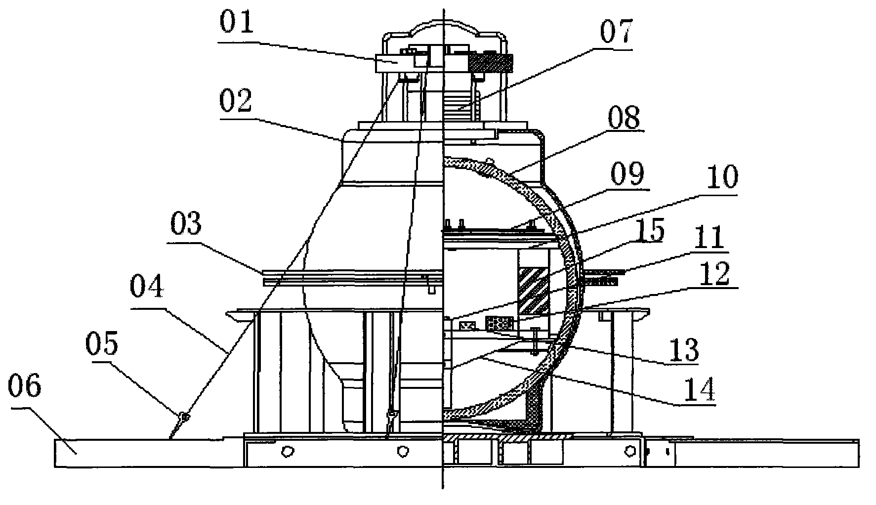 Single-cabin-ball three-component submarine magnetometer