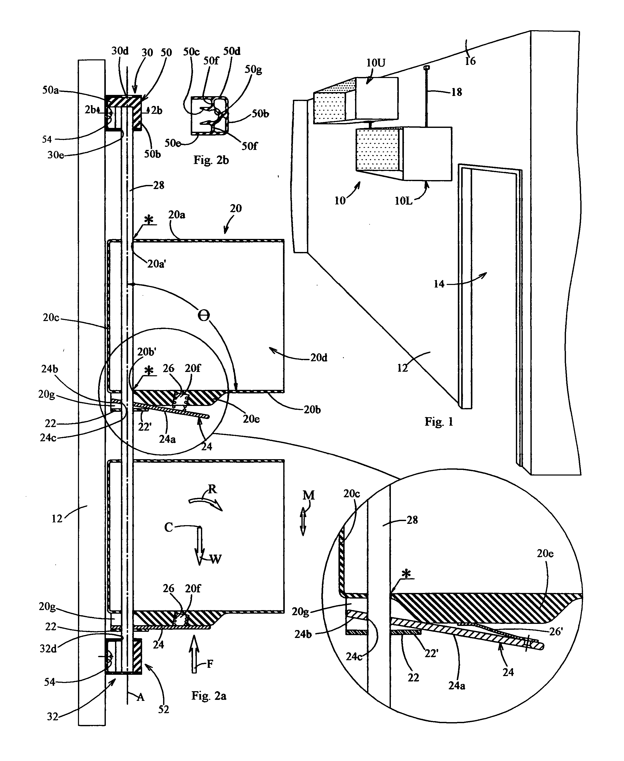 Wall-mounted sliding storage enclosure with fail-safe position fixing mechanism