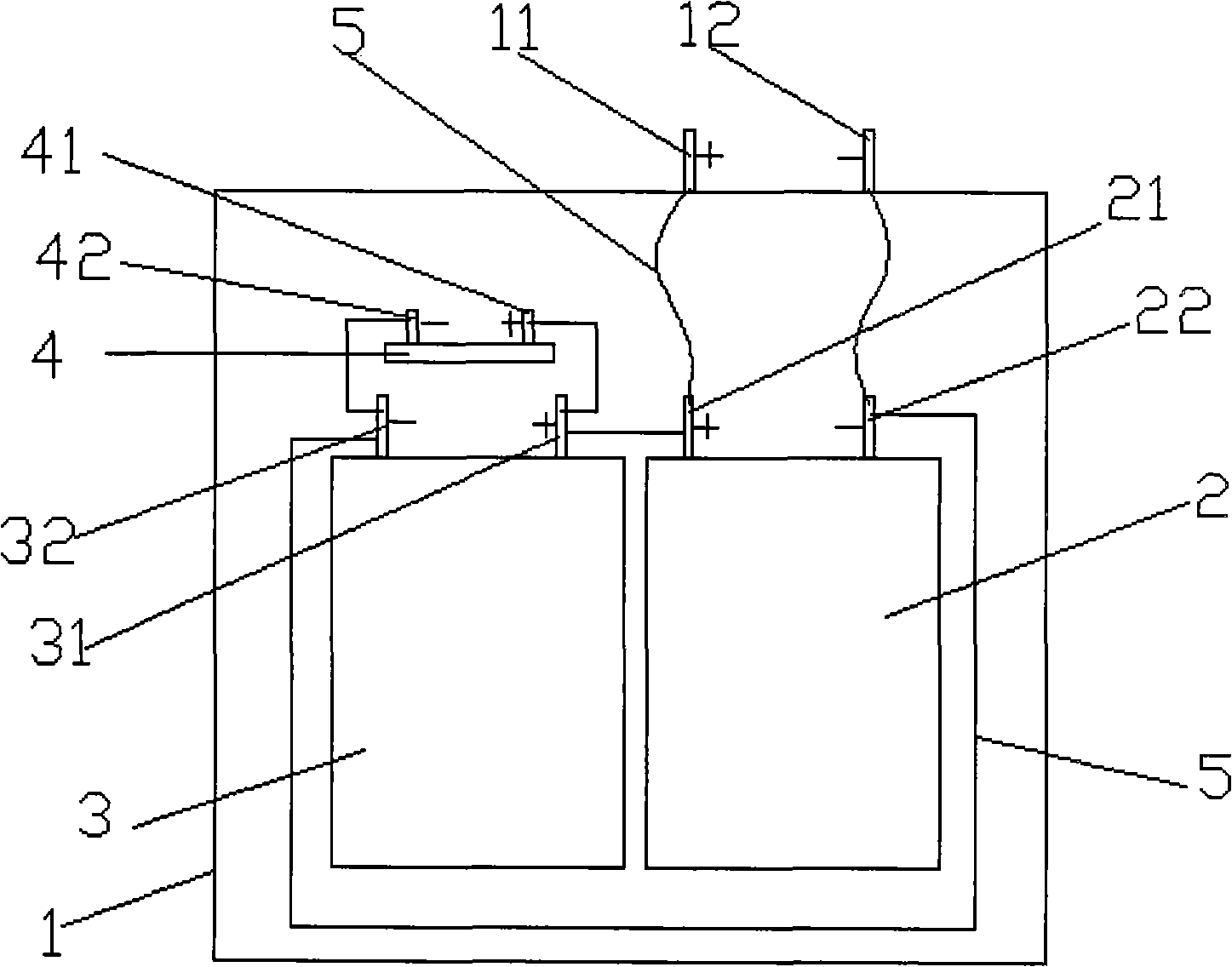 Composite battery, preparation method and application thereof