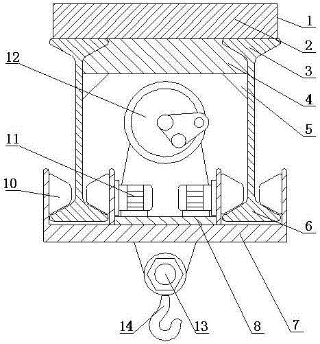 Electric block type double-rail and single-main-beam crane