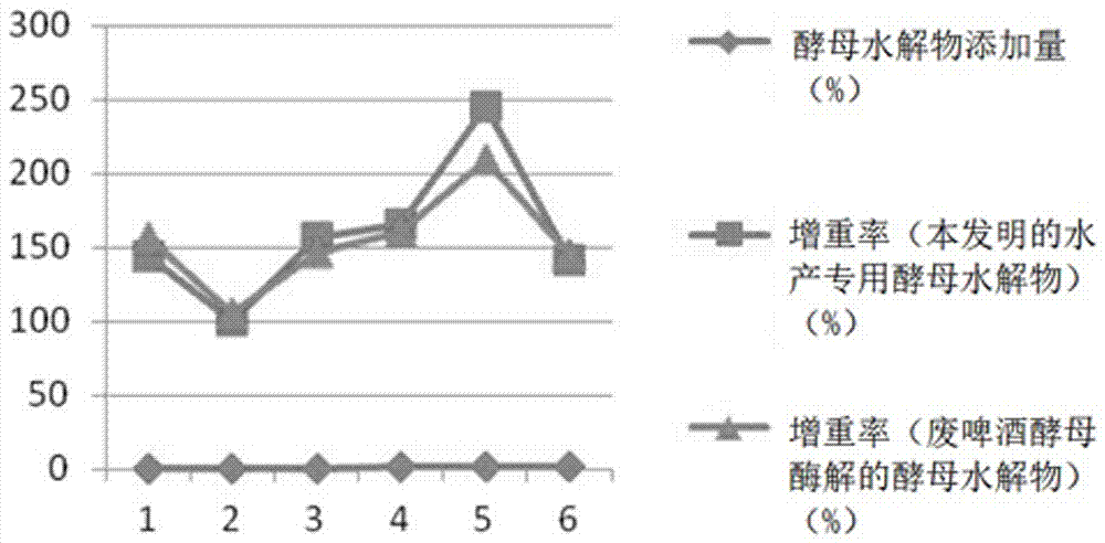 Special yeast hydrolysate for aquatic products and preparation method thereof