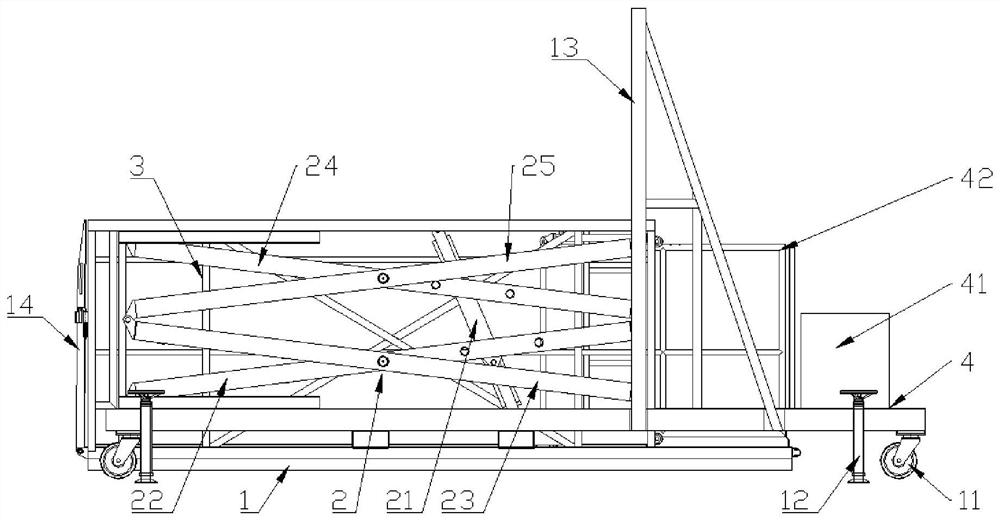 Lifting working ladder driven by air source power