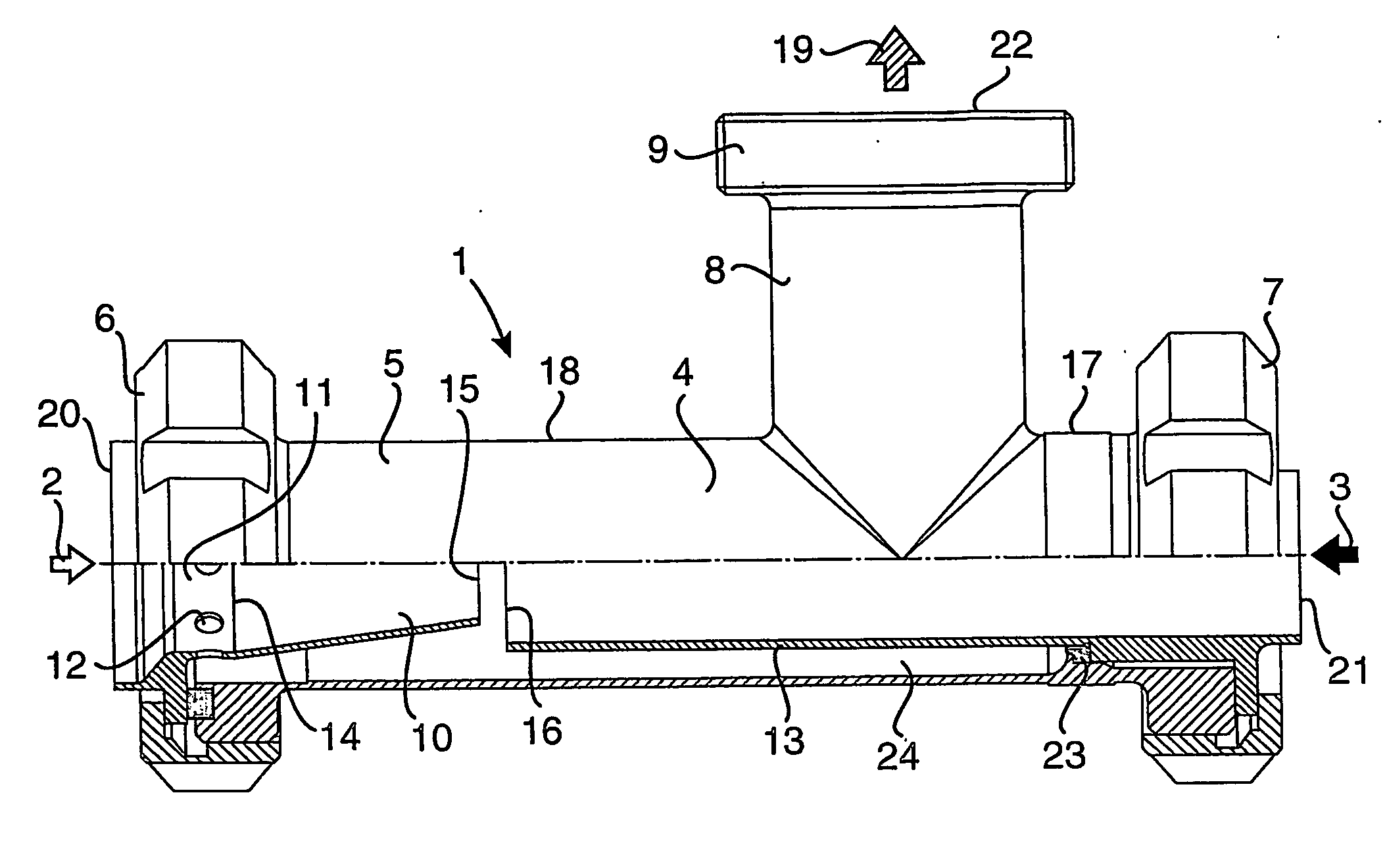 Method and an apparatus for the continous mixing of two flows