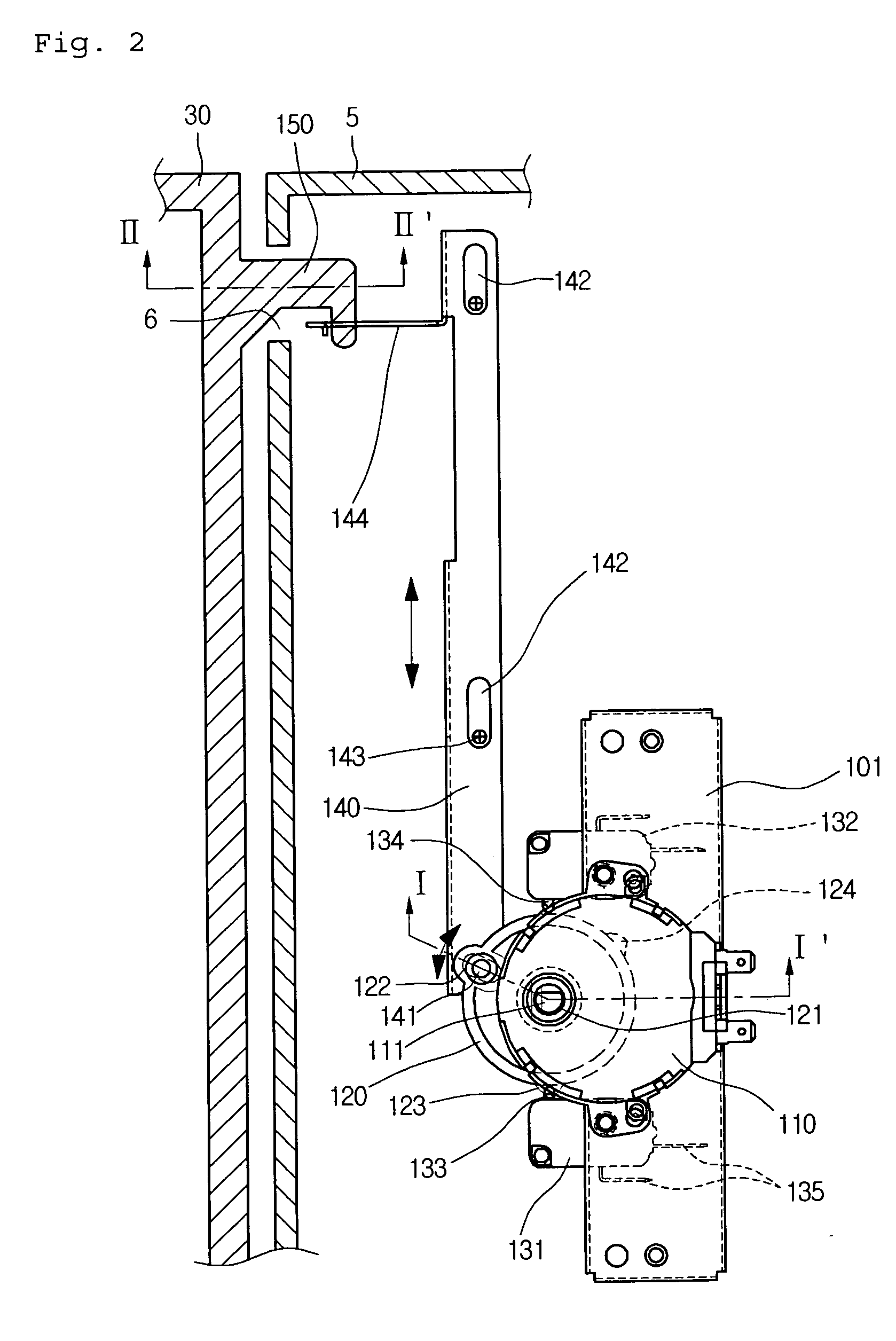 Door opening and closing system in electric oven