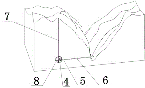 Method of exploring morphological characteristics of gorge bank slope deep buried underground large karst cave