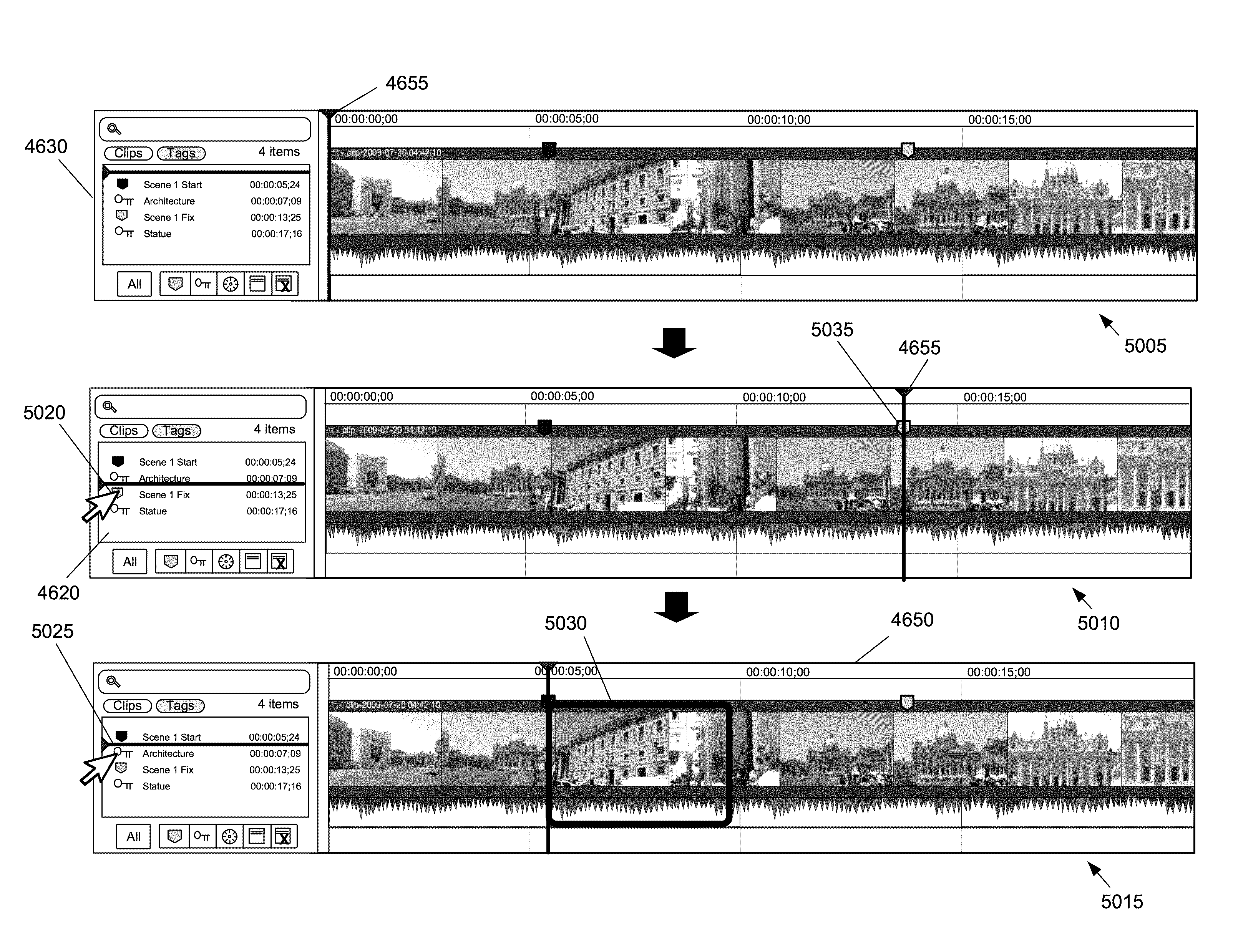 Timeline search and index