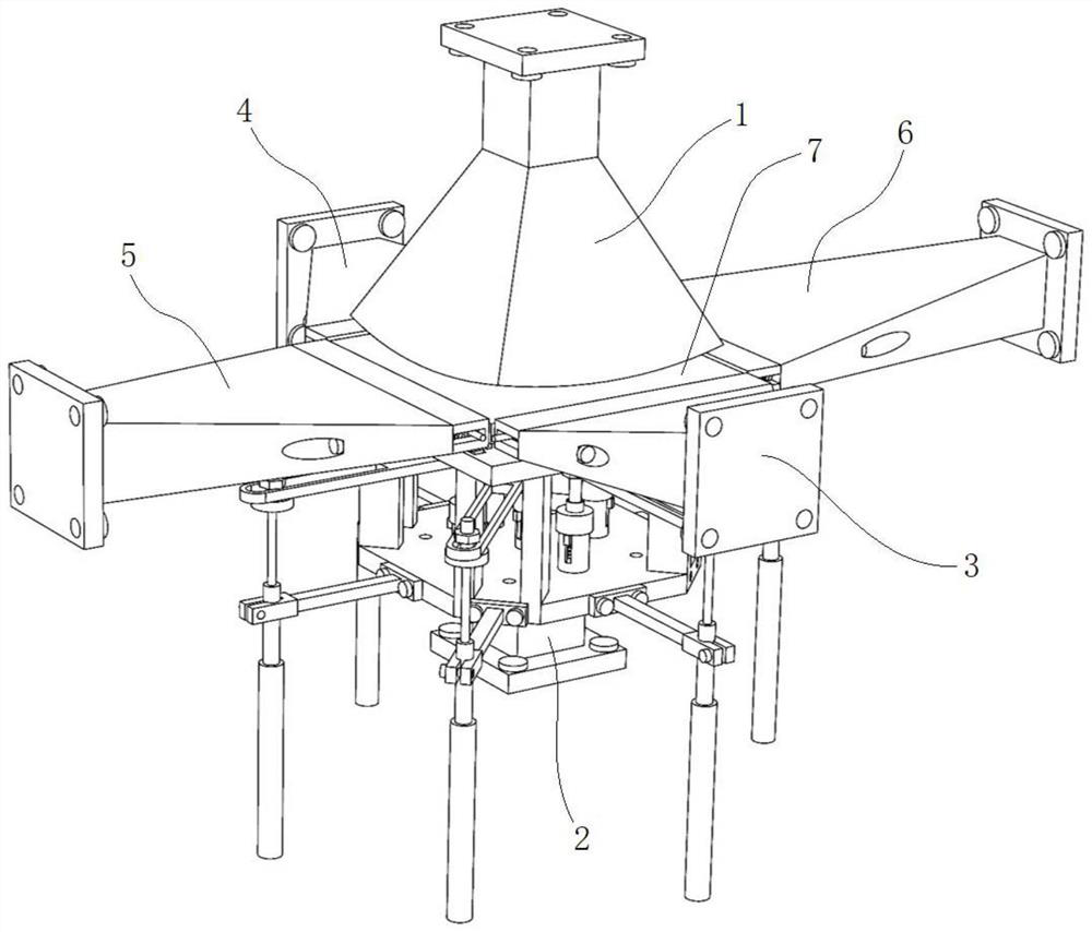 Rock sheet true three-direction collapse test device and method