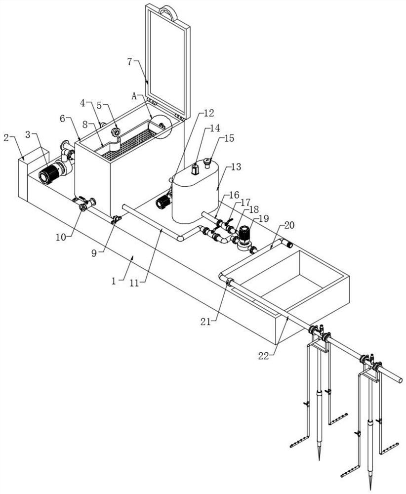 Irrigation device for stingless pepper planting