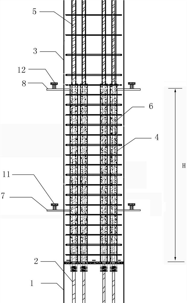 A construction method of prefabricated concrete column embedding end high pressure grouting construction structure