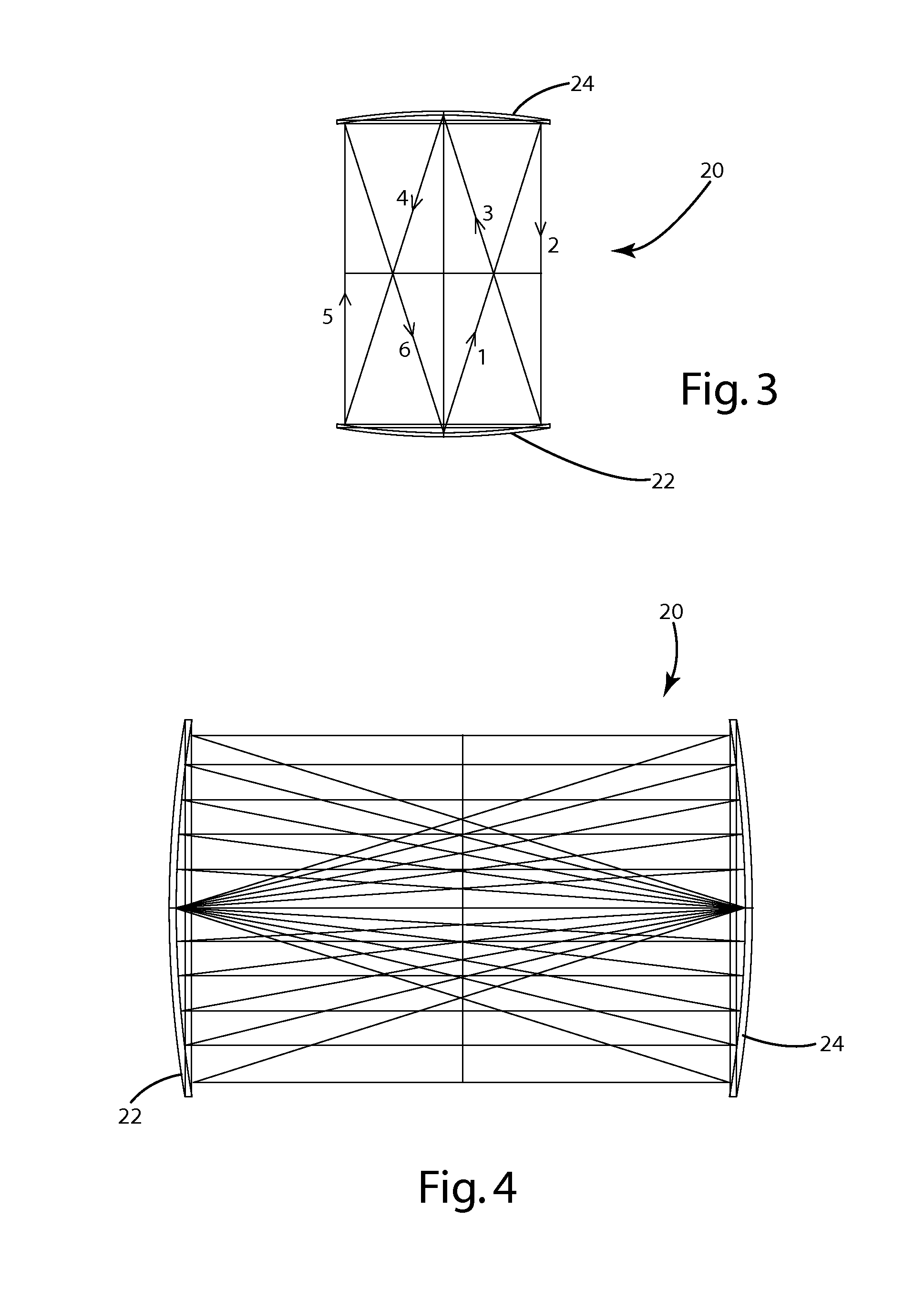 Constrained folded path resonant white light scintillator