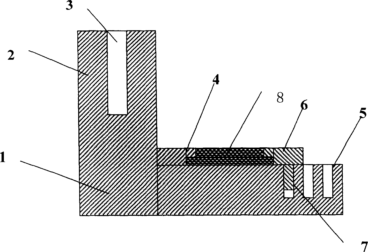 An improved base frame of hammering type button stitching machine