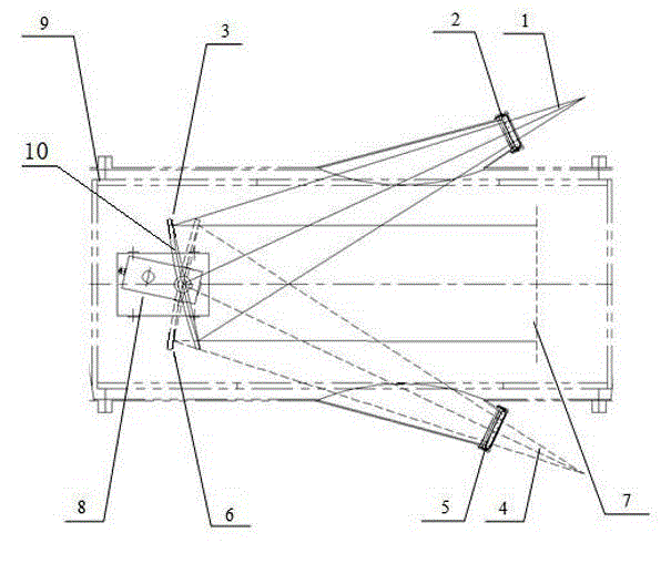 Dual-beam large-spot collimated irradiation implementation method used in special environment