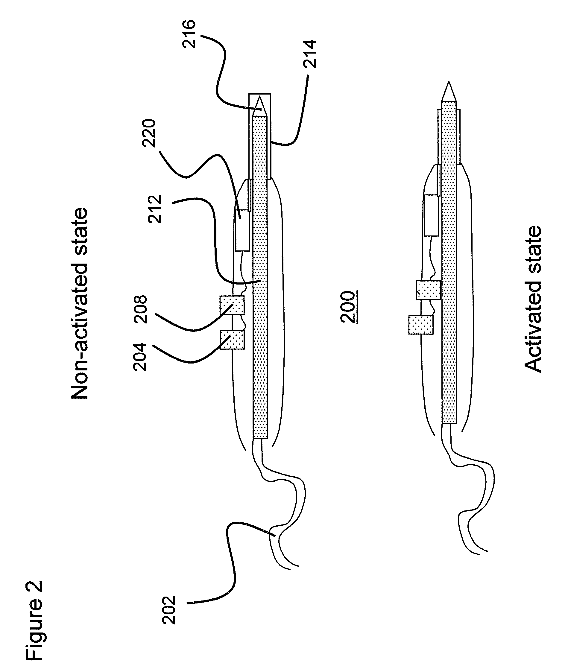 Automatically retracting needle-tip electrocautery device