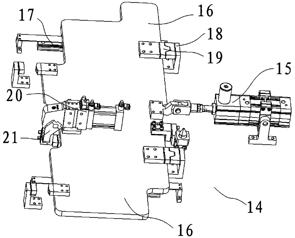 Positioning device for welding automobile parts