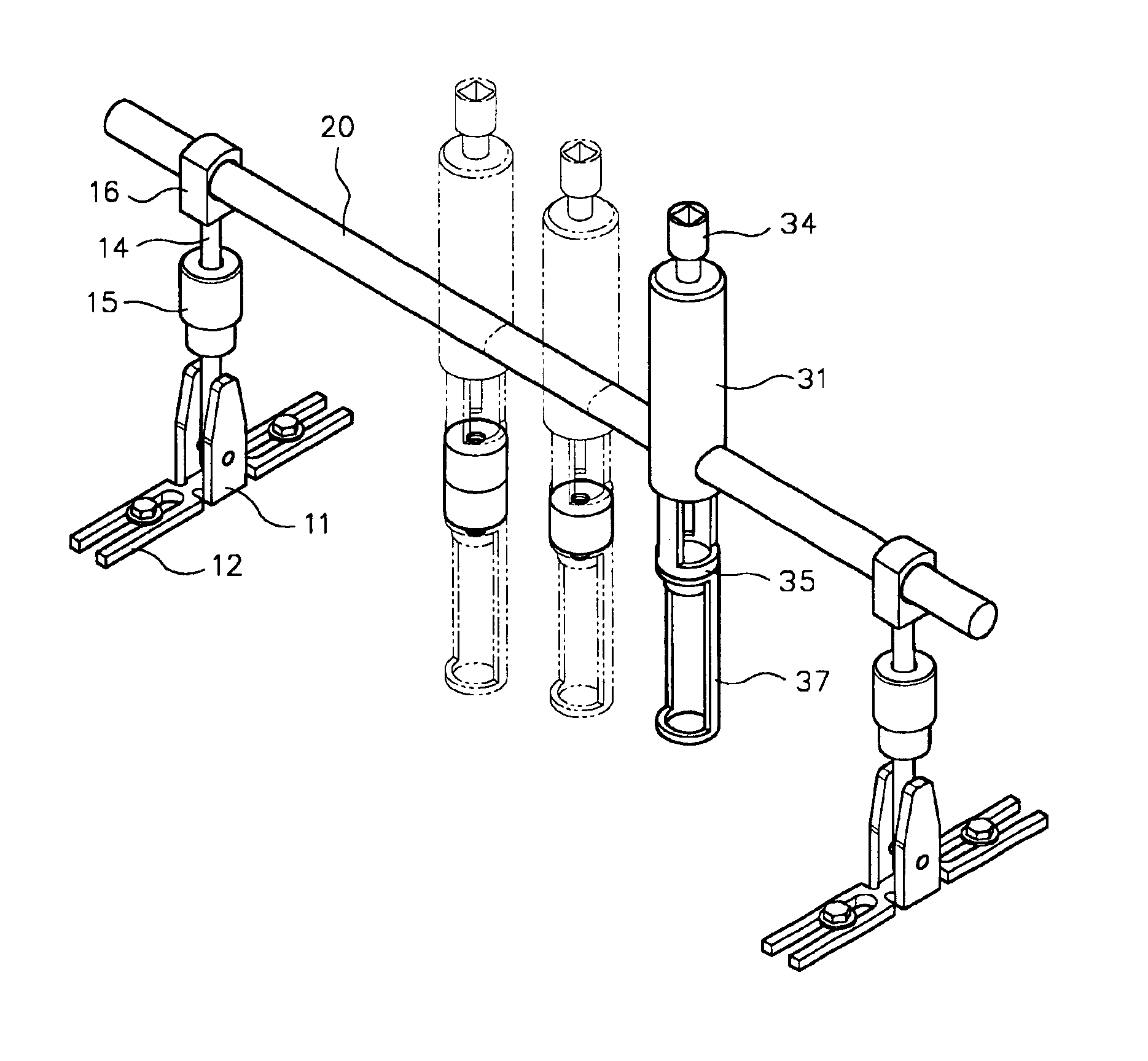 Spring detachment device for automobile