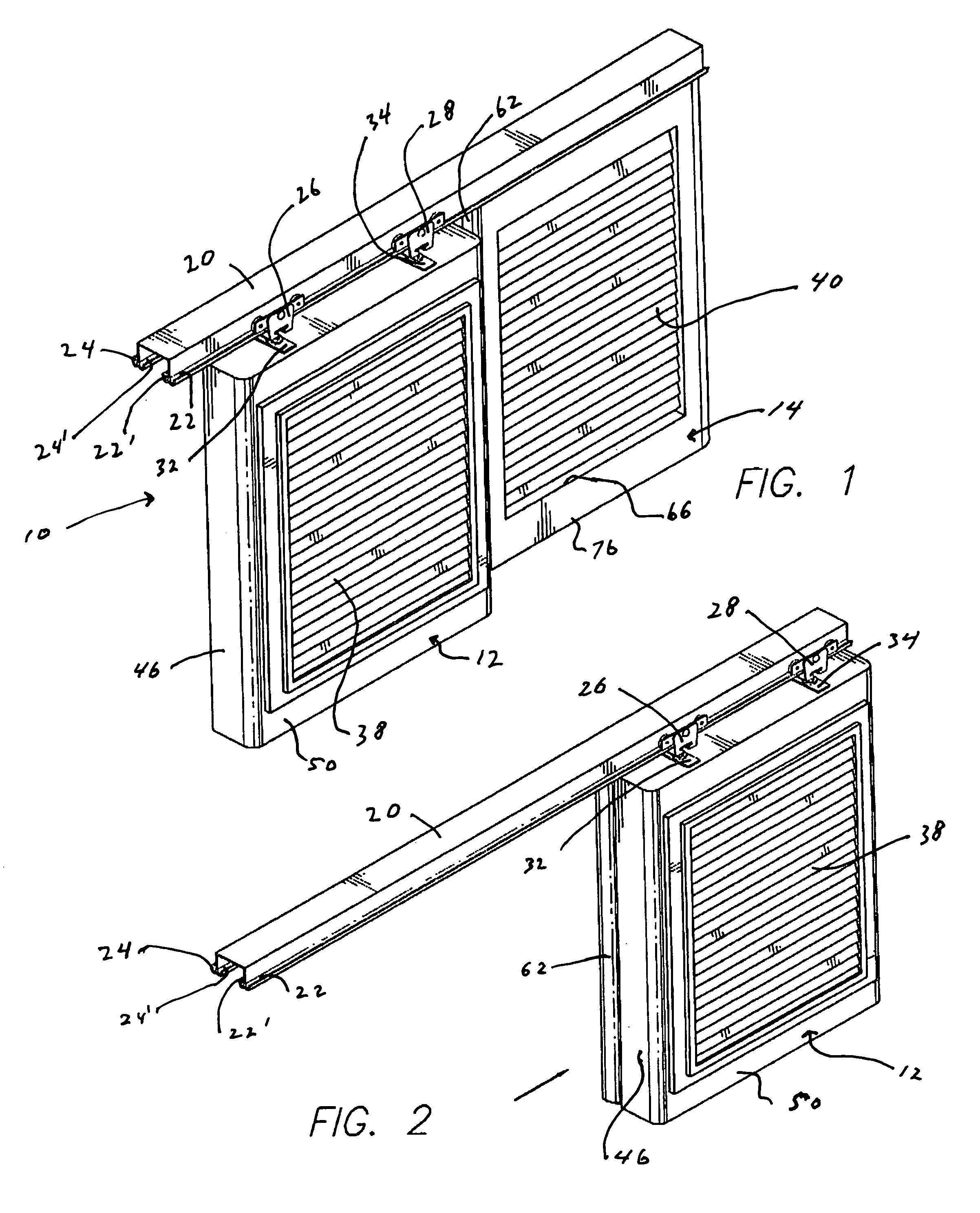 Assembly of sashes for sliding glass doors