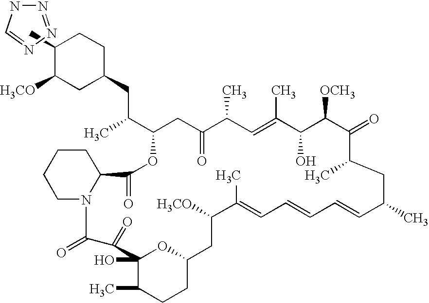 Medical devices containing rapamycin analogs