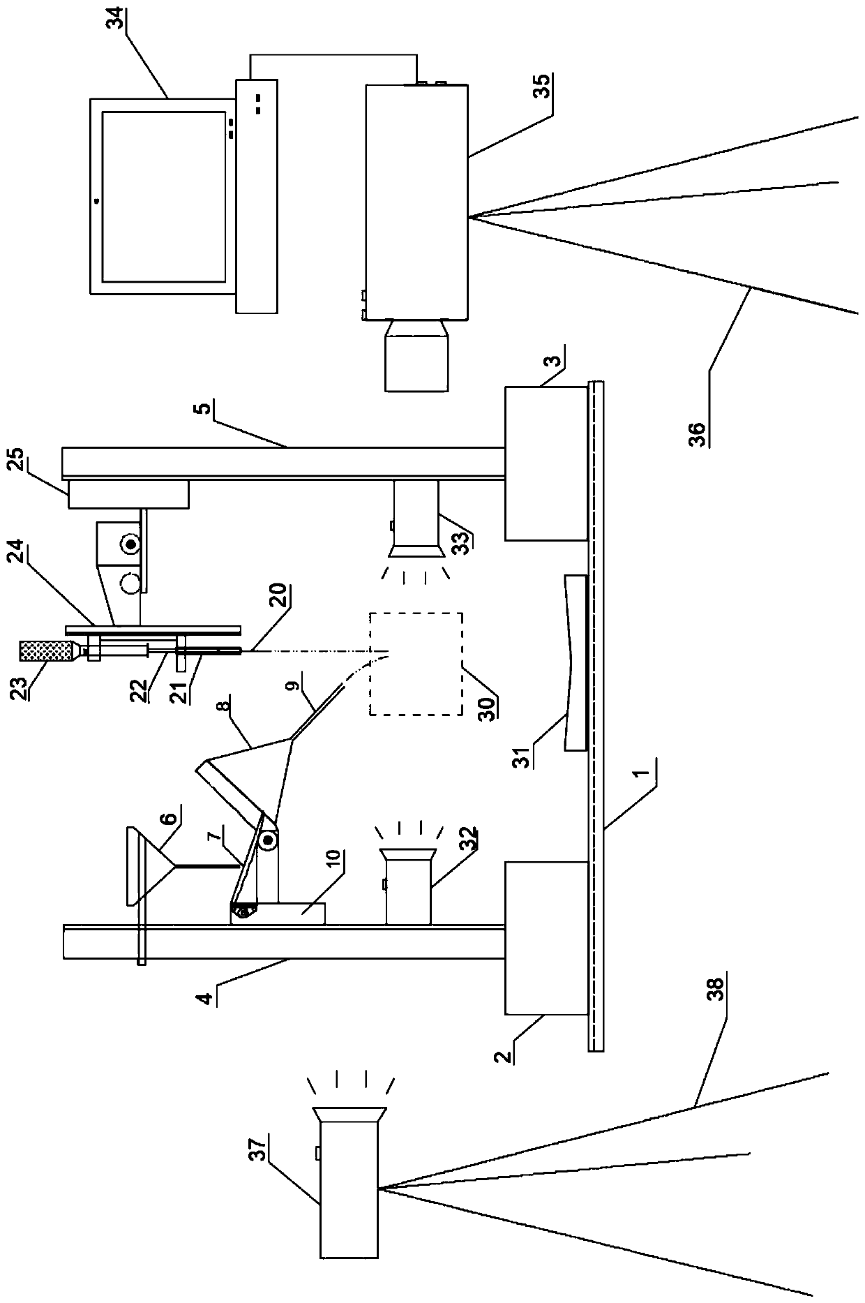 Experimental system and method for droplet-particle collision coagulation test