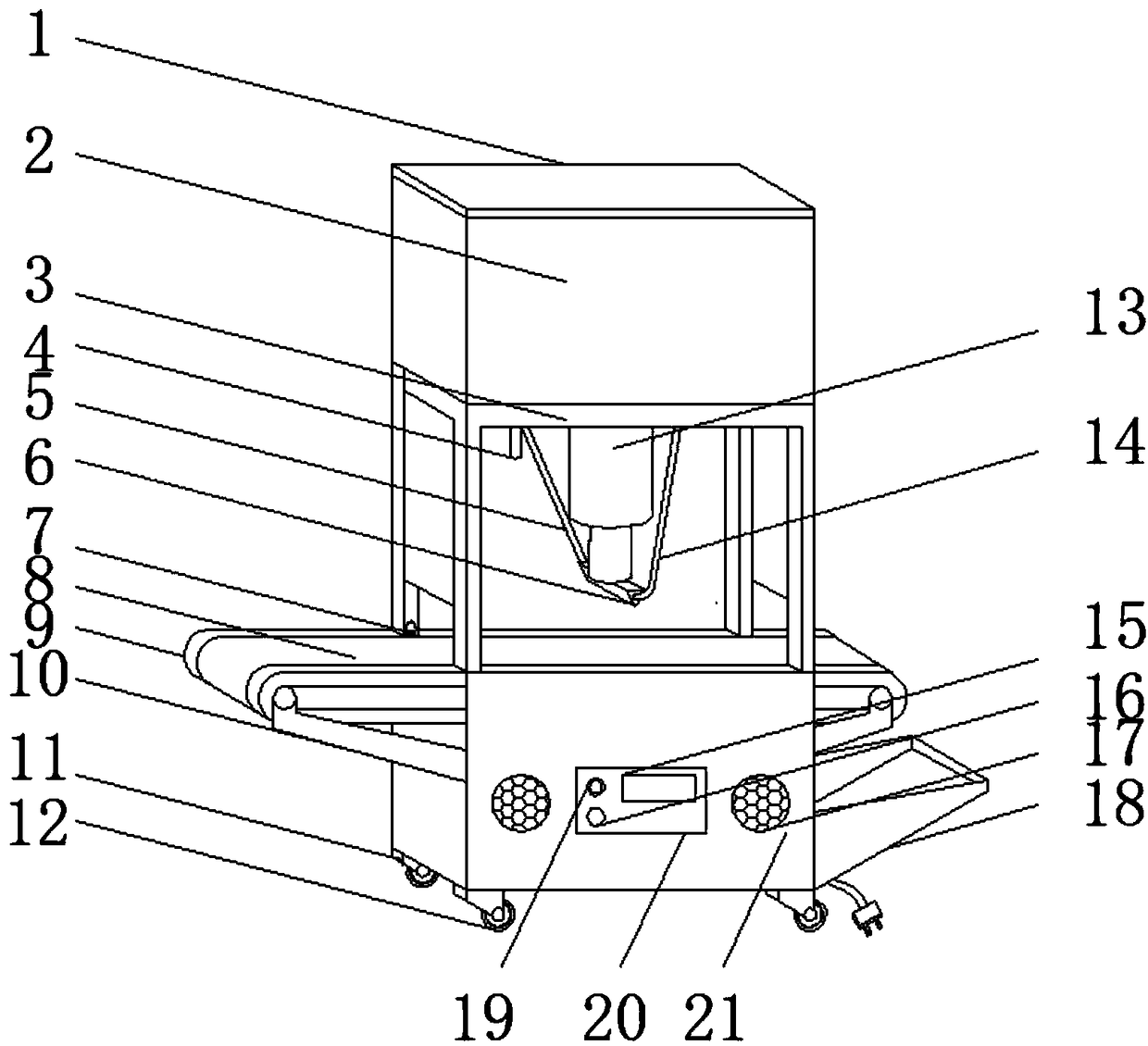 Rubber product cooling and cutting device