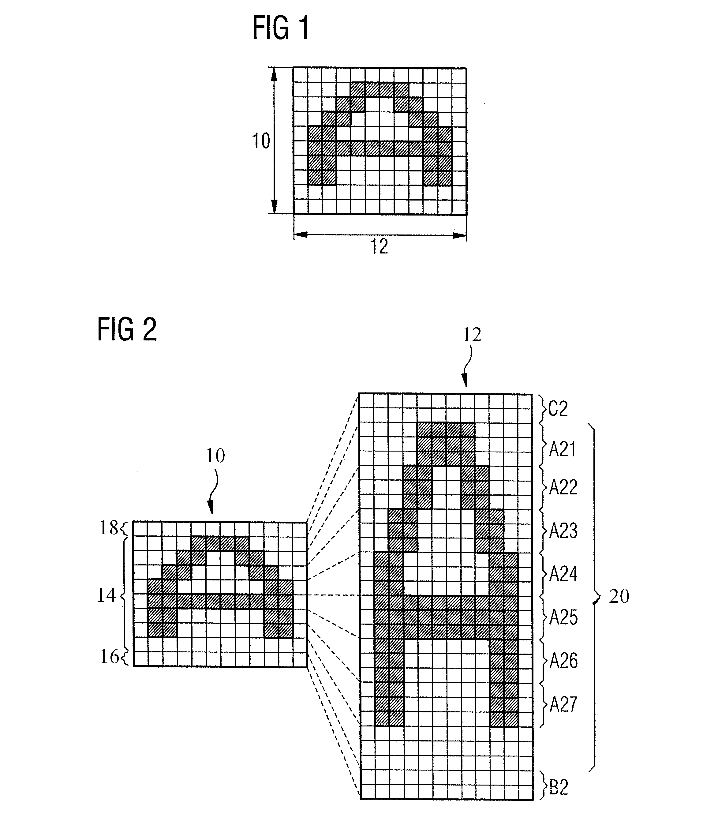 Method of scaling a graphic character