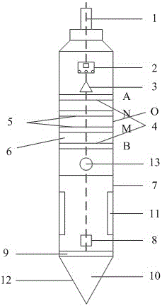 Static sounding probe having resistivity measurement function and applicable to expansive foundation soil