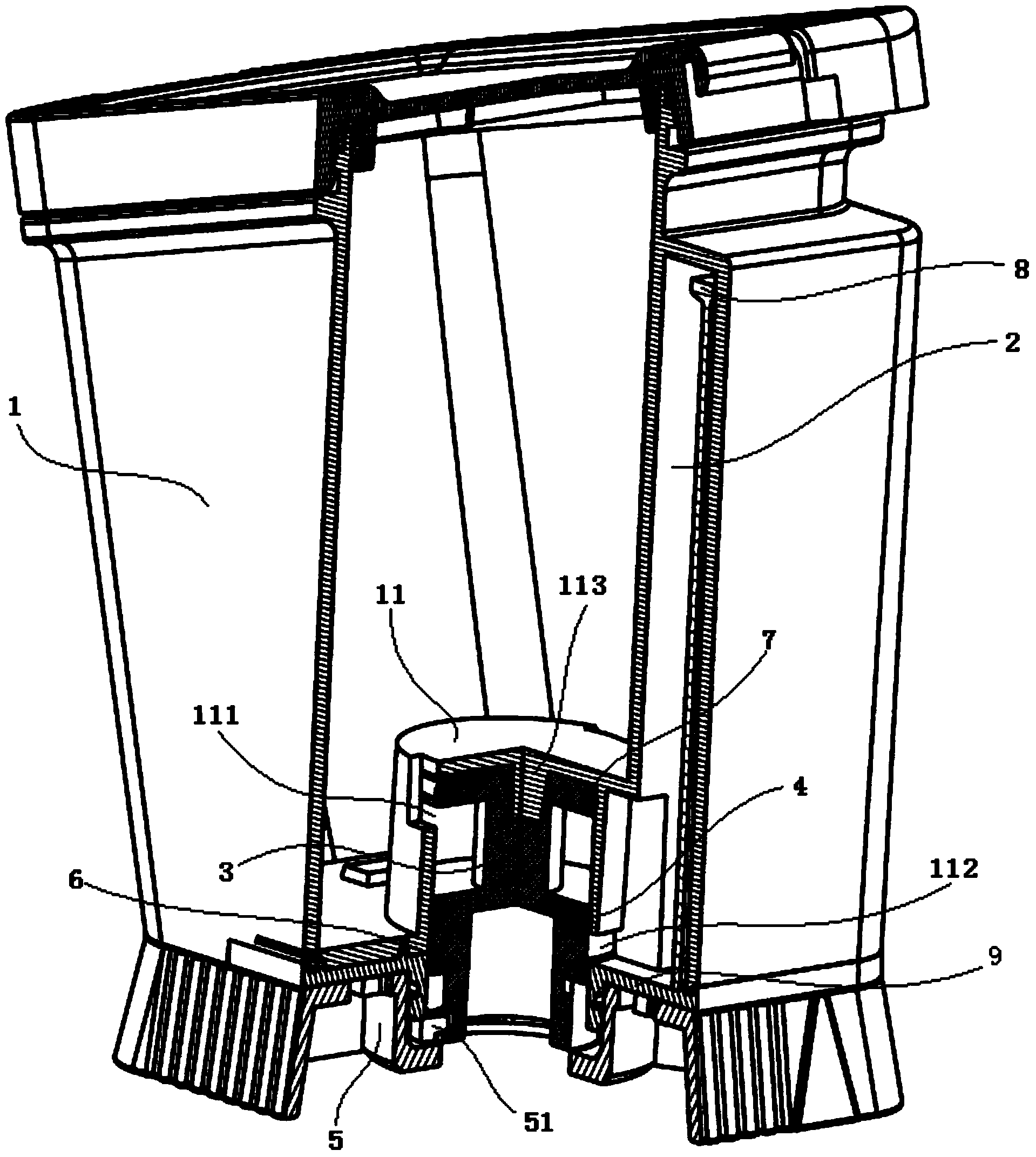 Liquid detection cup with control device, and liquid detection method