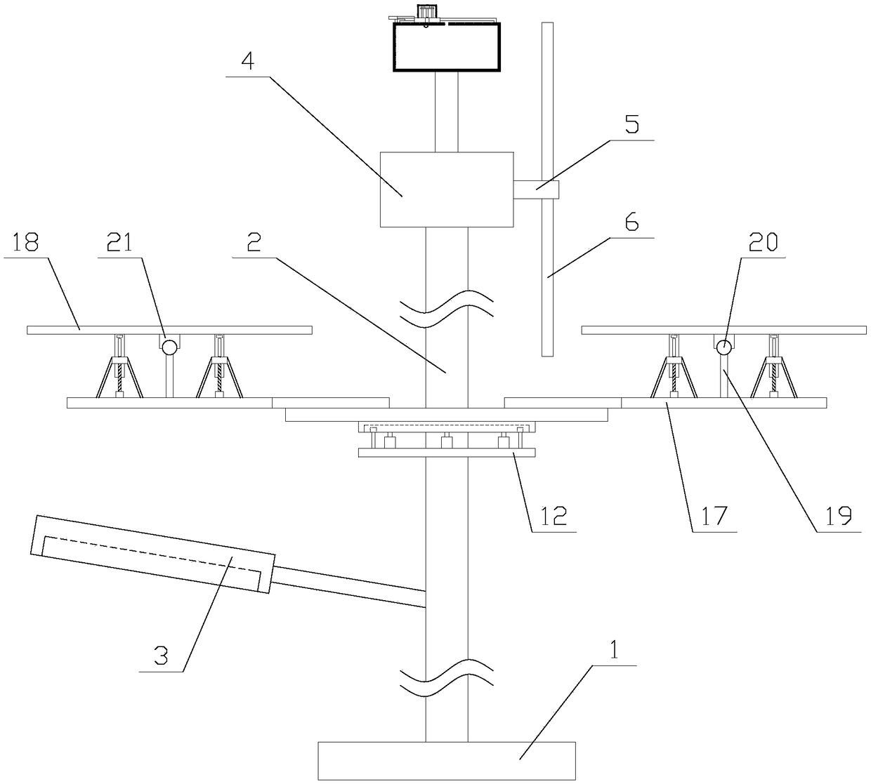 Intelligent wind-solar complementary street lamp with detection function and high power generation efficiency