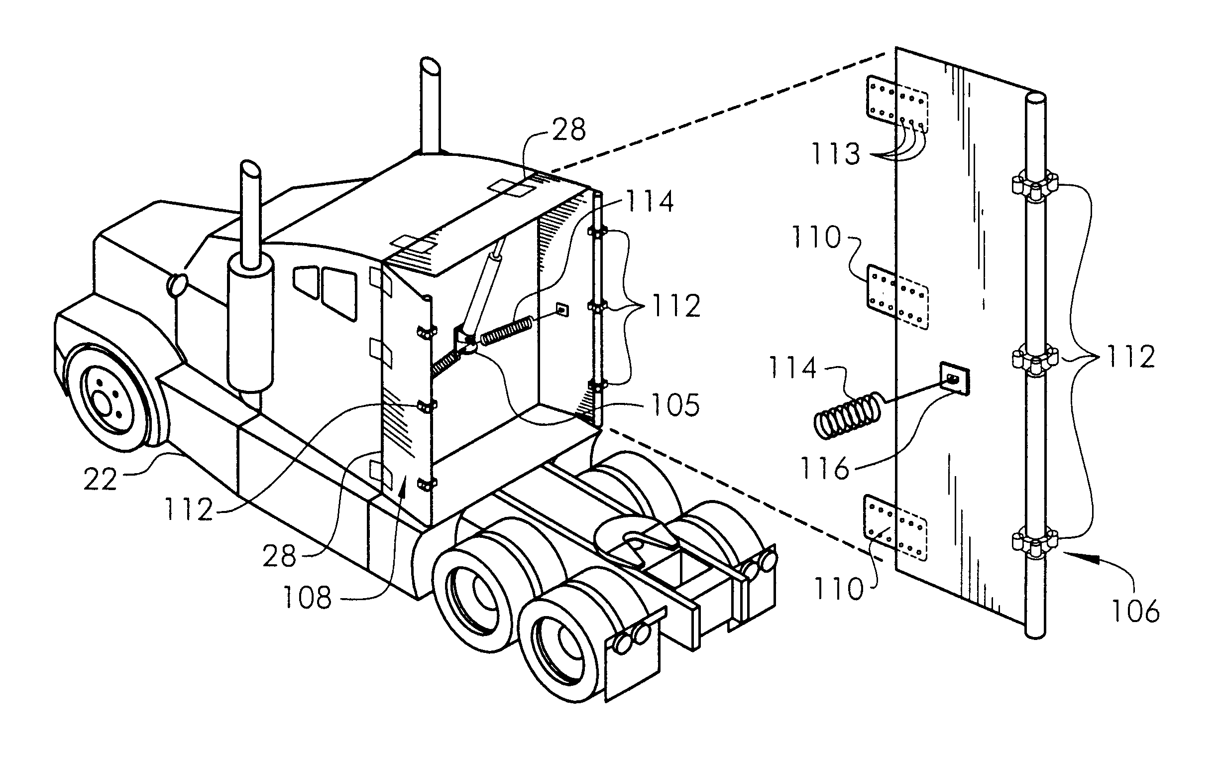 Fuel-efficient tractor-trailer system