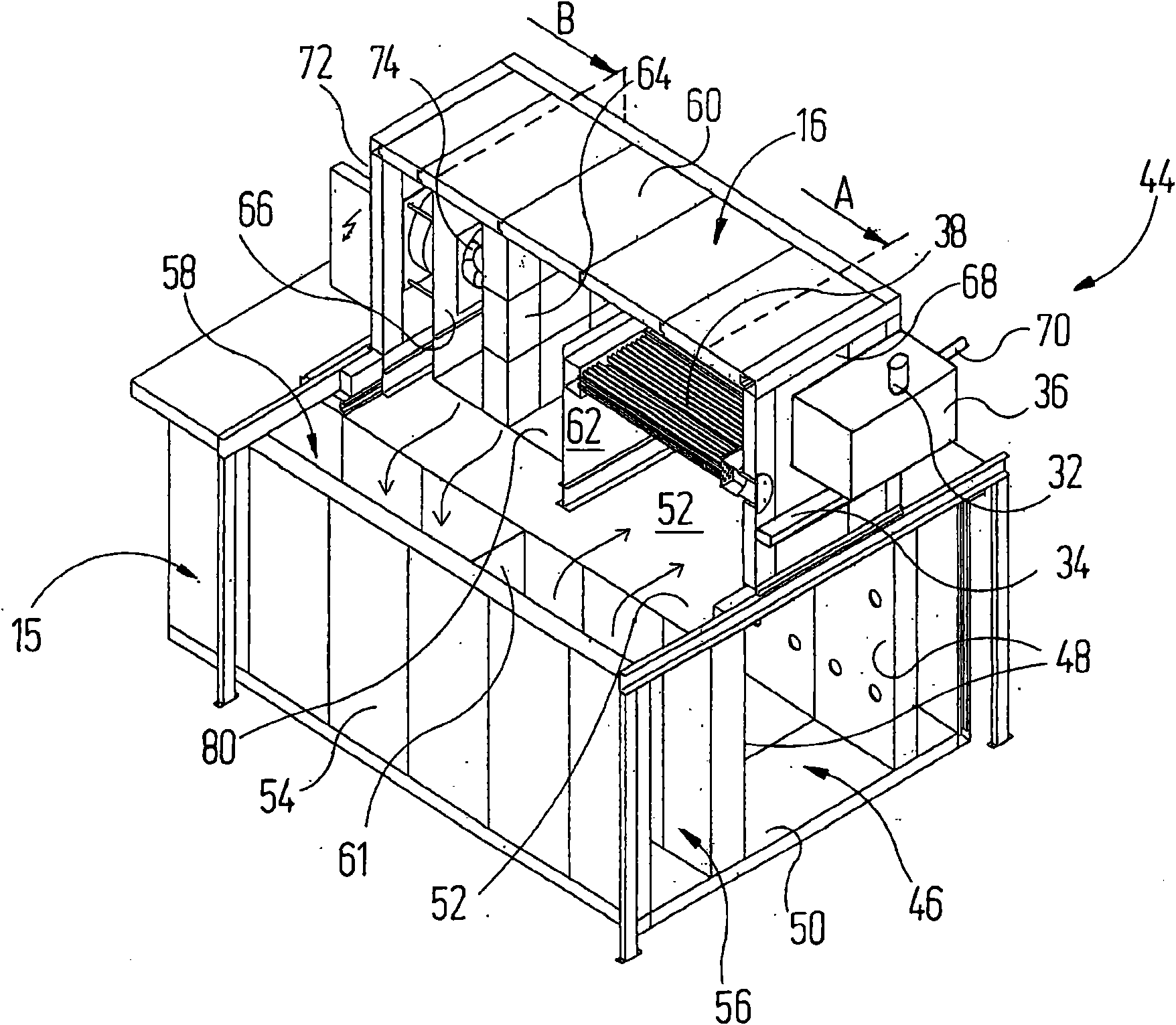 Dryer for lacquering facility