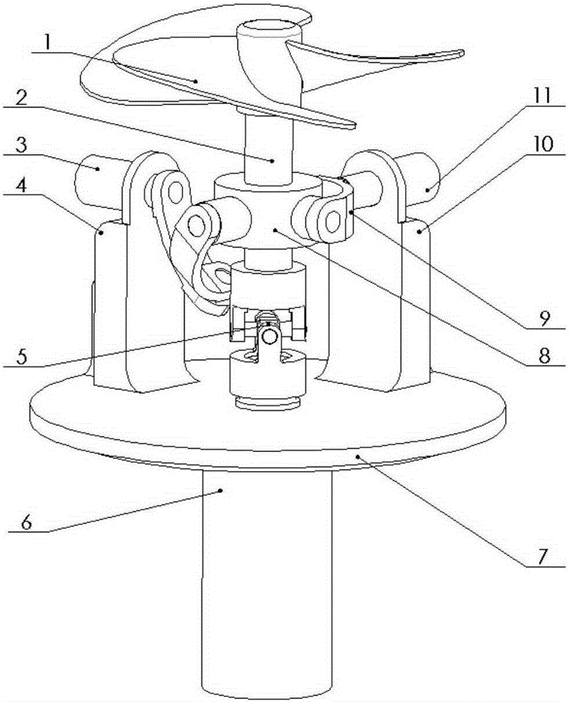 Three degree of freedom parallel type vector propelling device and underwater robot having same