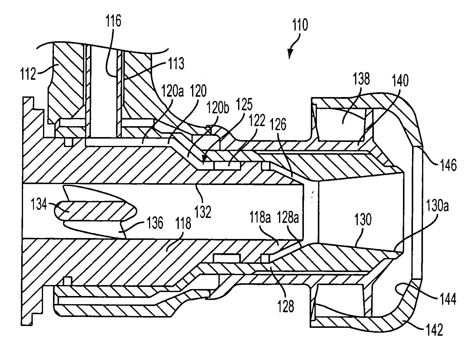 Pre-filming air-blast fuel injector having a reduced hydraulic spray angle