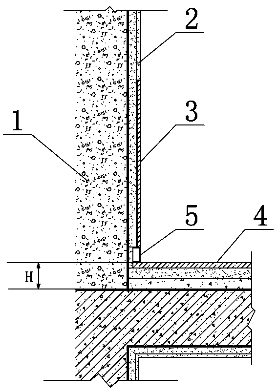 Construction method of inpatient ward inner wall structure