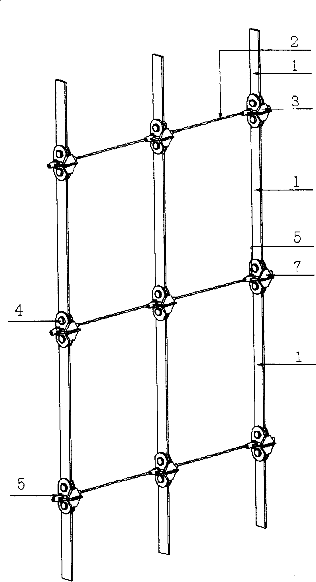 Point-supporting glass curtain wall structure