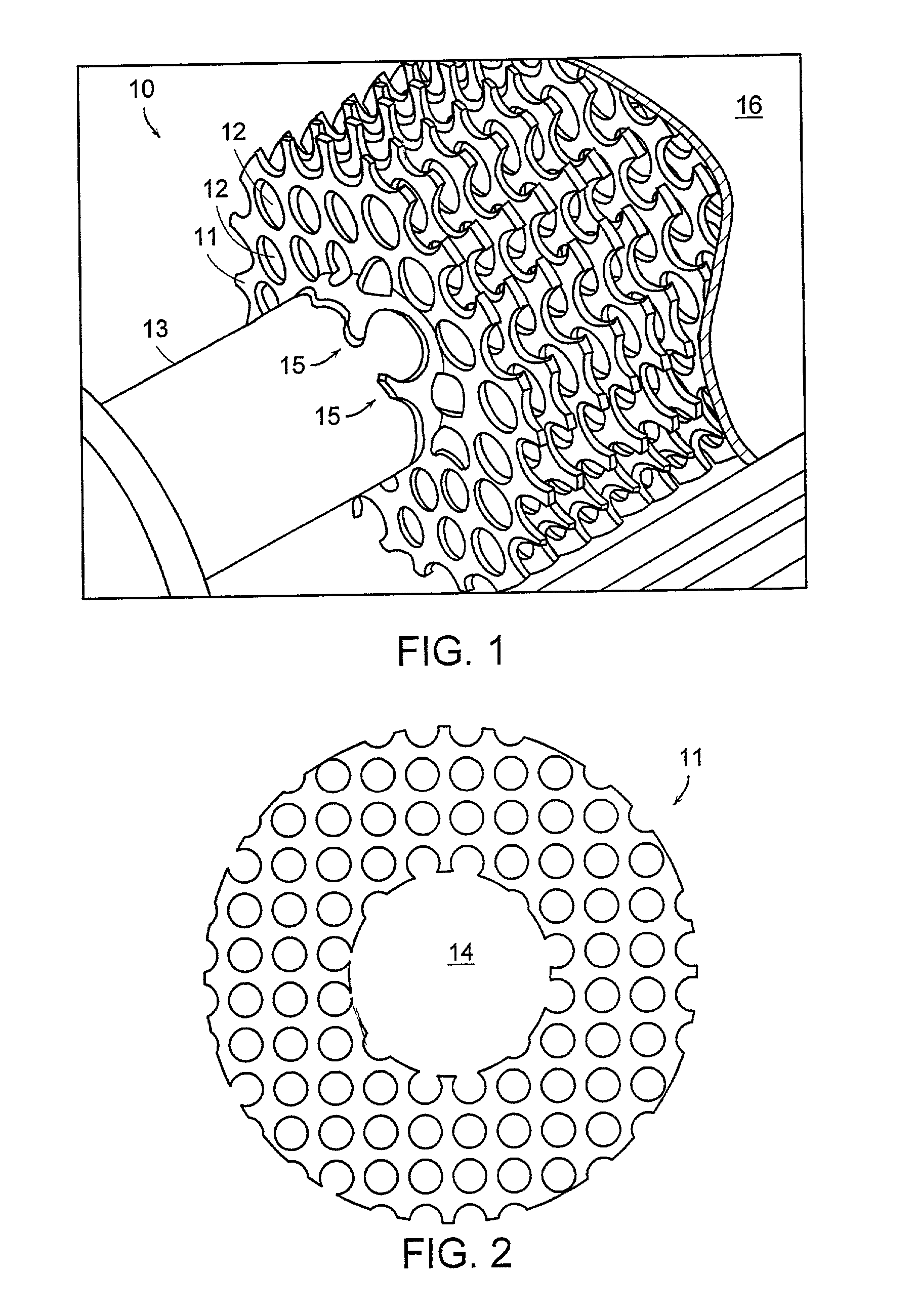 Perforated fin heat exchangers and catalytic support