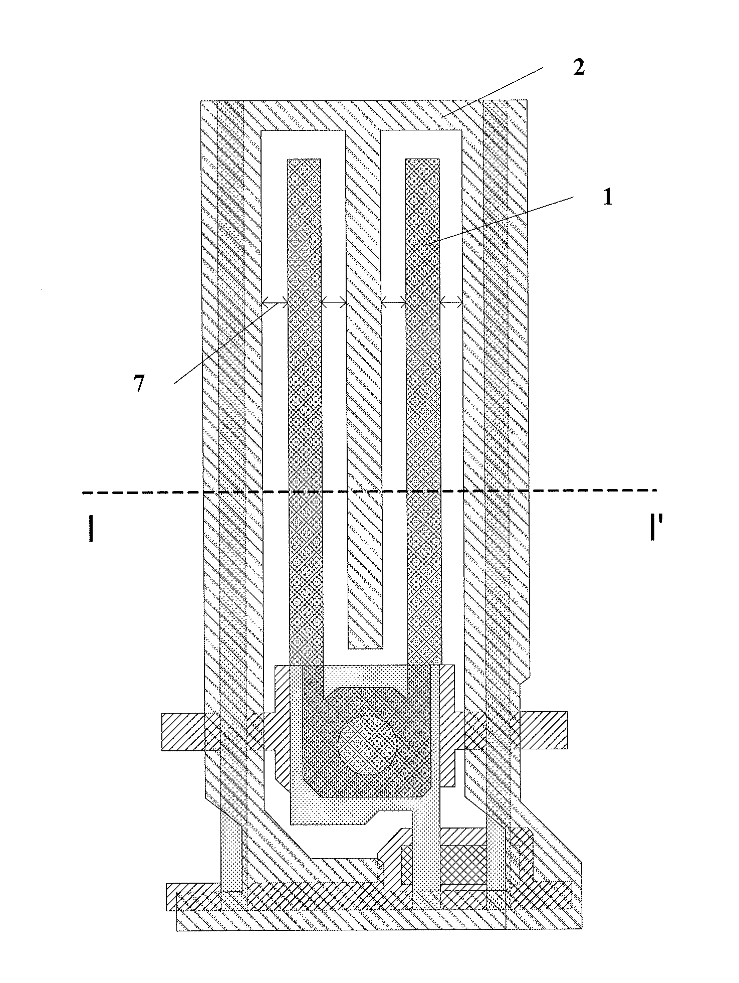 Liquid crystal display, array substrate in in-plane switching mode and manufacturing method thereof