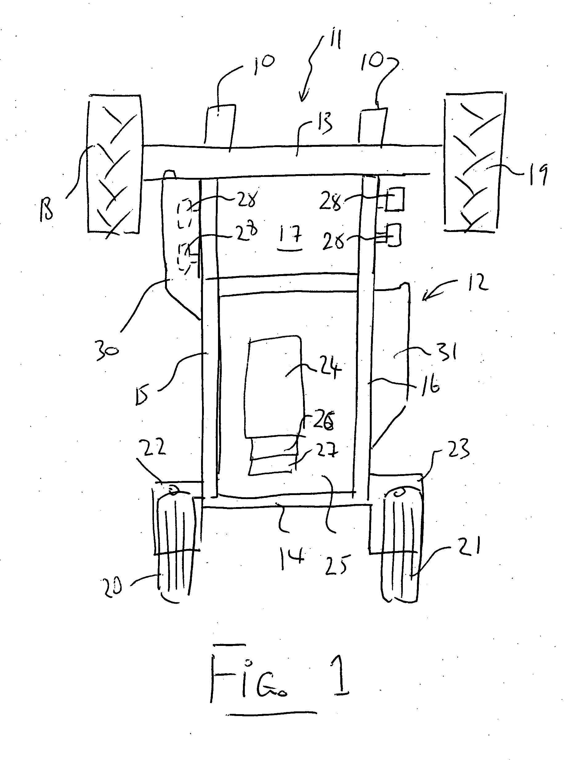 Agricultural tractor with movable step