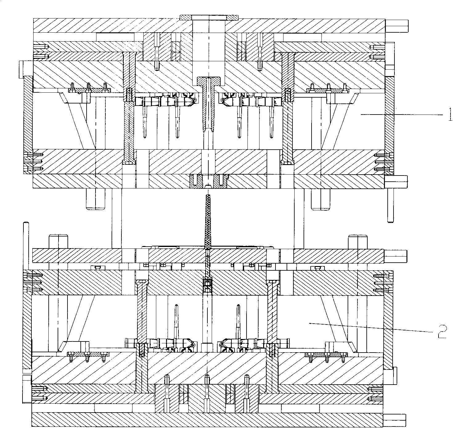 Pipe fitting stack mold