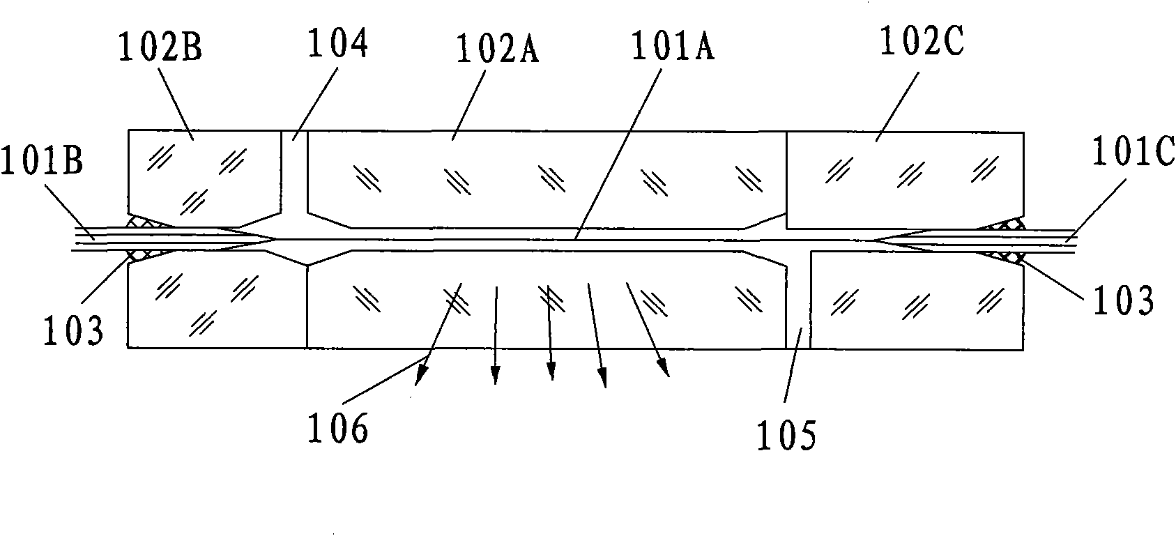 Optical fibre sensor structure