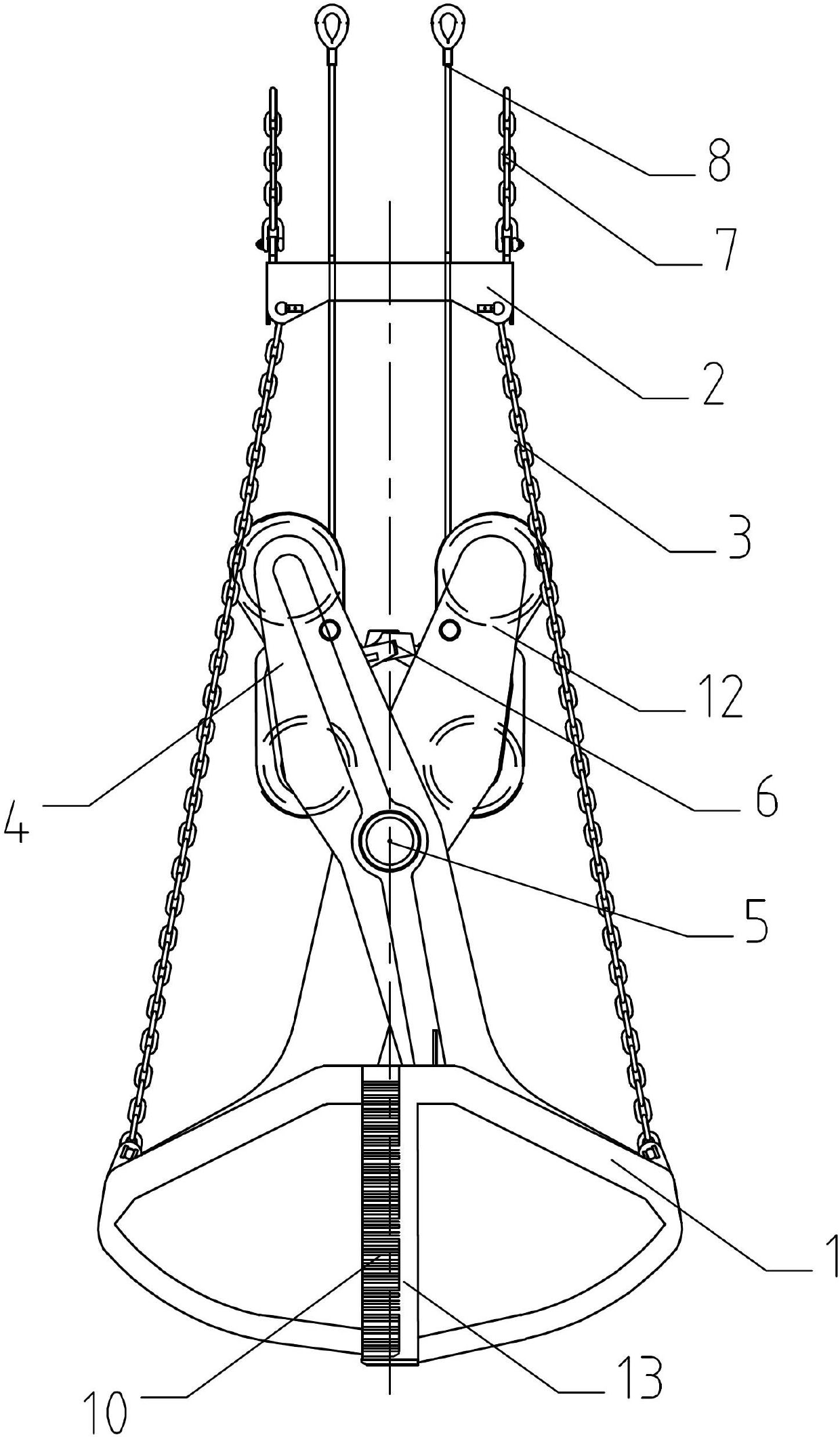 Shear type leakproof grab bucket