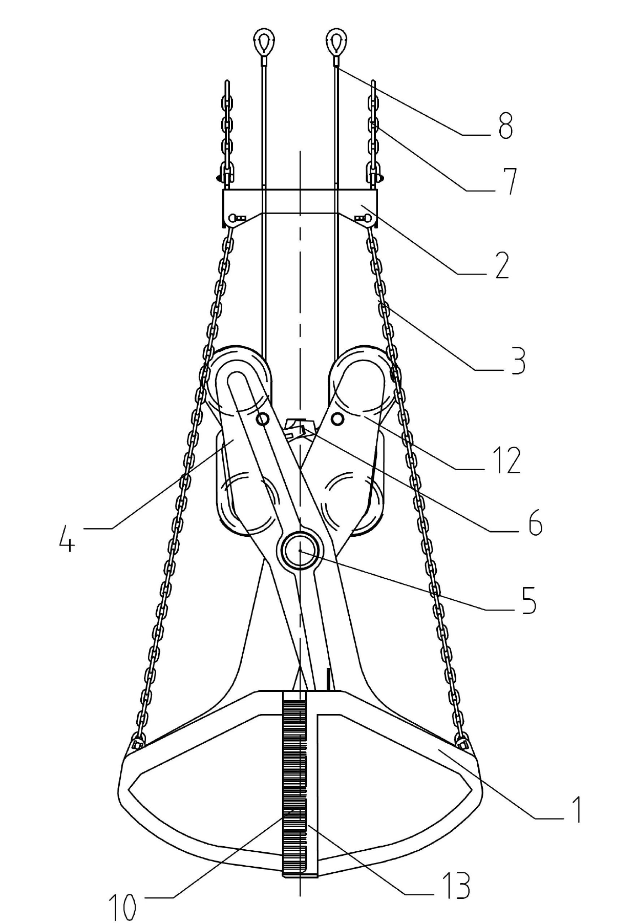 Shear type leakproof grab bucket