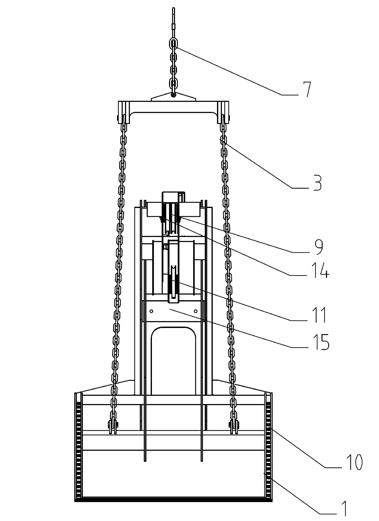 Shear type leakproof grab bucket