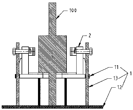 Rotor vertical fixing device and rotor vertical fixing method