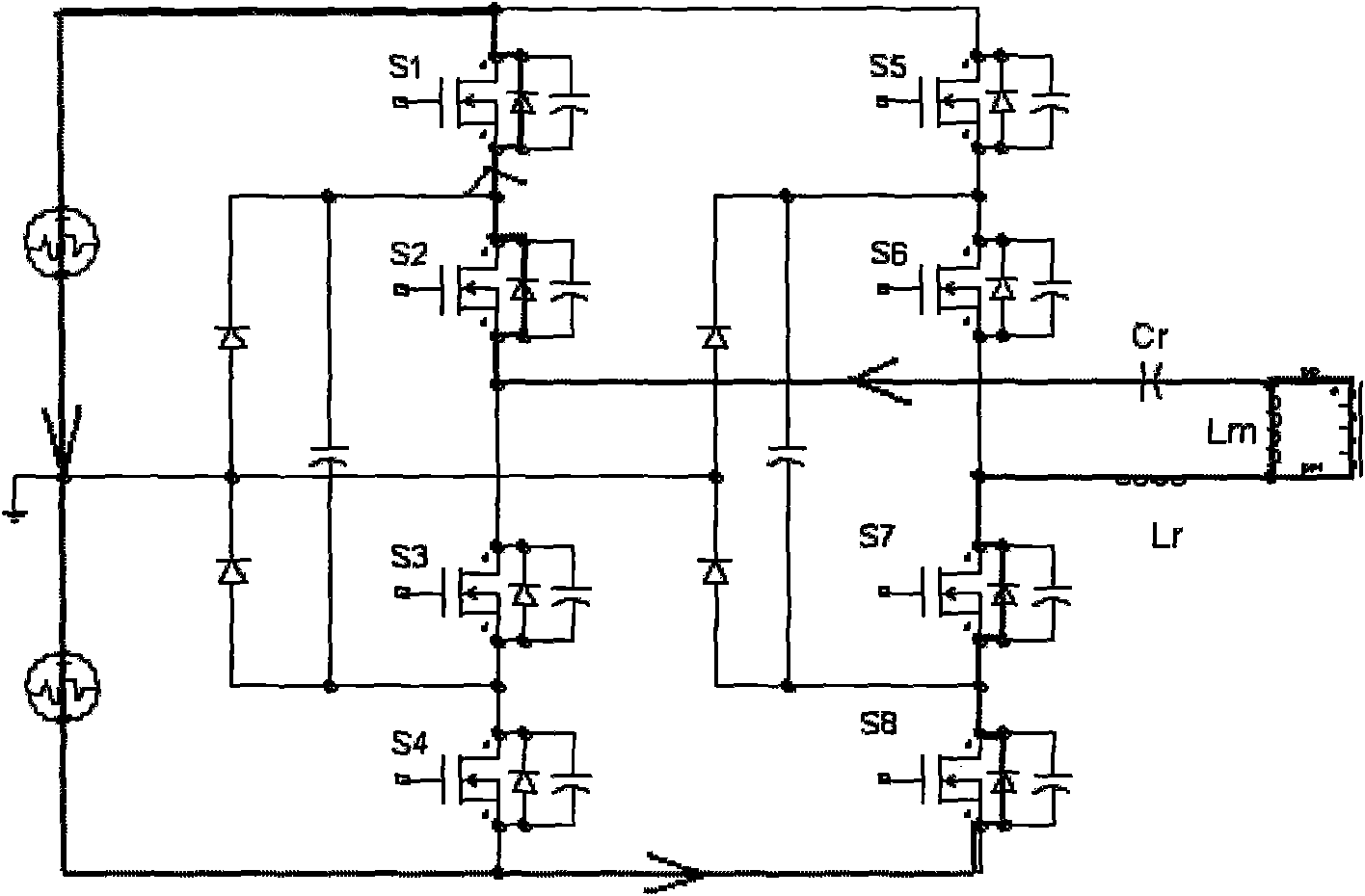 PWM control method for three-level LLC converter